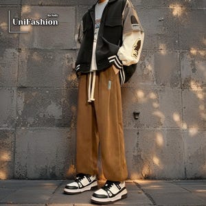 Pantalones deportivos con forro de sherpa / Pantalones de estar por casa de invierno / Pantalones casuales de calle / Pantalones de corte holgado