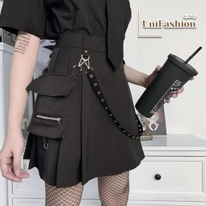 Mini Black Skirts | Gothic Skirts | Grunge Skirts | Women Stylish Outfit | High Waist Style | Gift For Her | Birthday Gift