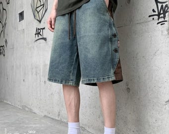 Loose Denim Shorts | Washed Wide Leg Jorts | Daily Wear | Casual Streetwear Style