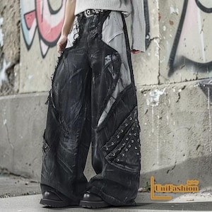 Baggy Denim Jeans | High Casual Pants Outfit | Y2K Drawstring Streetwear