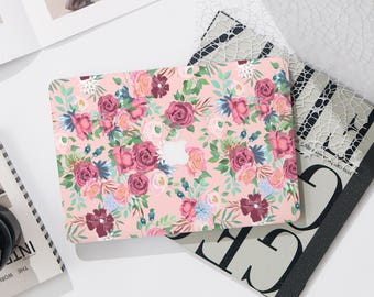 Kleurrijke roze rozen MacBook Pro 13-inch hoesje | Harde laptoptas voor Macbook Air 13/11 Pro 13/14/15/16 2023 2024 M2 2025 | Hoes laptophoes