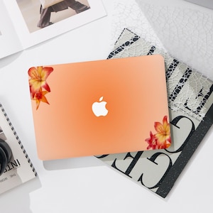 Orange Flower Macbook Pro 13 inch Case | Hard Laptop Case for Macbook Air 13/11 Pro 13/14/15/16 2023 2024 M2 2025 | Laptop Case Cover