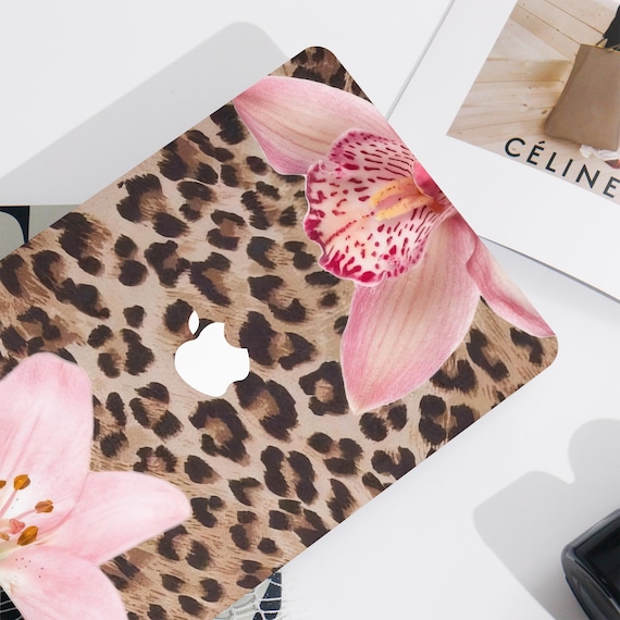 Leopard and Flowers MacBook Pro 13 Inch Case | Hard Laptop Case