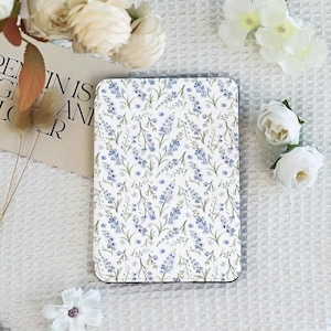 Blue Floral Pattern Personalised Case Cover for iPad Case,Cover For iPad Pro 11" 12.9" 13",iPad mini 6/7,iPad 10th Case,with Pencil Holder