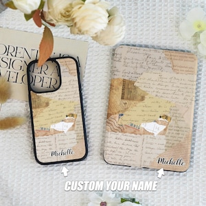 Collage di carta marrone strappato Nuovo Kindle Paperwhite12/11/10 Custodia per Kindle Paperwhite 6.8'' 7", Custodia per iPhone 16 15 14 13 12 Pro/ Max/ Plus