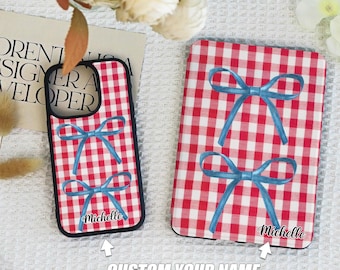 Red Plaid Kindle Case cover for Personalization Kindle Colorsoft,Kindle case with auto wake,Case For iPhone 16 15 14 13 Pro/ Max/ Plus