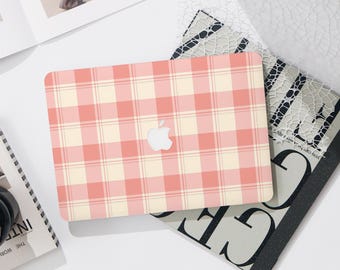 Roze geruite MacBook Pro 13-inch hoesje | Harde laptoptas voor Macbook Air 13/11 Pro 13/14/15/16 2023 2024 M2 2025 | Hoes laptophoes