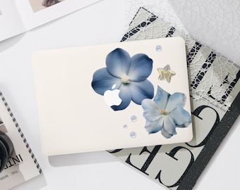 Blue Flower Collage Macbook Pro 13 inch Case | Hard Laptop Case for Macbook Air 13/11 Pro 13/14/15/16 2023 2024 M2 2025 | Laptop Case Cover