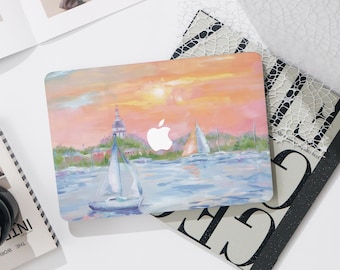 Sailboat Print Macbook Pro 13 inch Case | Hard Laptop Case for Macbook Air 13/11 Pro 13/14/15/16 2023 2024 M2 2025 | Laptop Case Cover