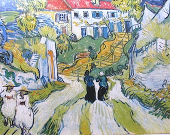 Van Gogh- Fine Art Print, Stairway At Auvers, 10 x 7.25 in, Color Plate, Book Print