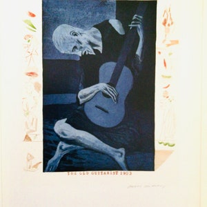 David Hockney, THE BLUE GUITAR 1977,  10 x 14 in Vintage Reproduction for Framing