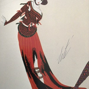 Erte, Costume Design for the Adulteress, Vintage Book Page for Framing, Art Deco