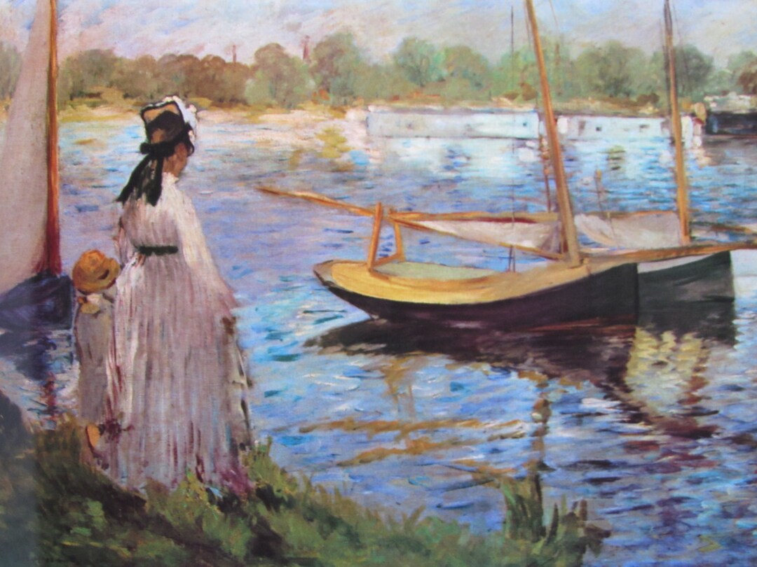 Edouard River at Argenteuil, 1874, 9 X 5.75 In. Reproduction