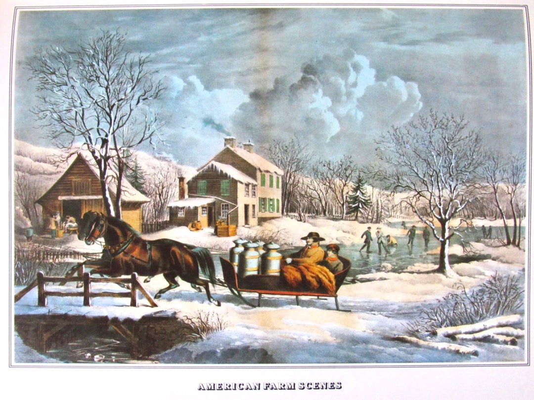 Currier and Ives American Farm Scenes No. 4, 8.5 X 11 in Reproduction