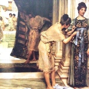 Sir Lawrence Alma-Tadema, THE FRIGIDARIUM, 10.5 x 14 in Vintage Book Page for Framing