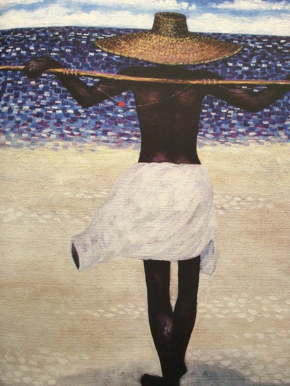 Beach Fishing/fishing Line, African American Art, 2-sided Book