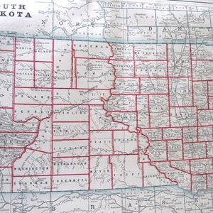 1891 Map- South Dakota/Florida- Antique Atlas Seite 2-seitig 11 x 14,5 in ungerahmt Wanddekor