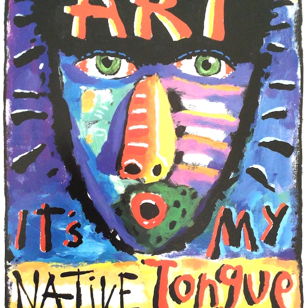 Fred Babb, Art is My Native Tongue, 10.75 x 13.75 Vintage Poster Art for Framing, Poster Print