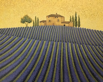 Lowell Herrero, Lavender Landscape, Vintage Book Page Print for Framing, American Artist, Wall  Decor, Home Decor