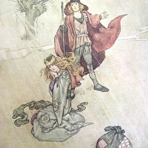 Charles and William Heath Robinson&#39;s Illustrations, The SWINEHERD,  Reprint of 1913 Illustration, Unframed Print, 1976
