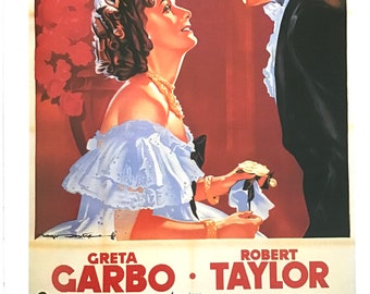 Greta Garbo in Le Roman de Marguerite Gautier,  Reproduction Movie Poster, Book Print to be Framed