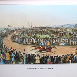 Currier and Ives, Peytona and Fashion, 1845, 8.5 x 11 in Reproduction Print, Bookplate, 1978 Unframed Vintage Book Print