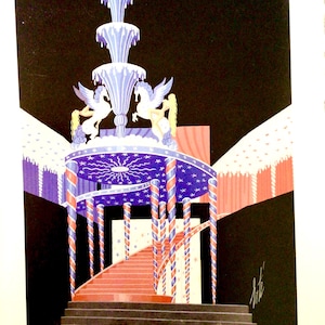 Erte, Set Design for Machineries, Art Deco Print, Unframed Book Print, Wall Decor