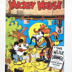 Walt Disney Movie Cartoon Poster, Mickey Mouse in THE MELLER DRAMMER, Wall Decor, Unframed Book Print