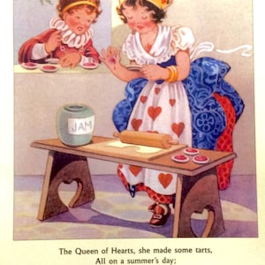 Nursery Rhyme Poster to Frame, The Queen of Tarts, 11 x 14 in. Childrens Decor, Nursery Decor