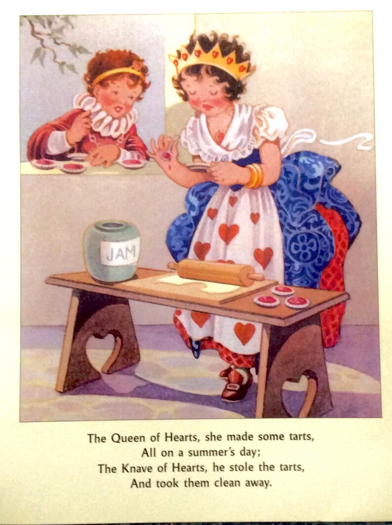 Nursery Rhyme Poster to Frame the Queen of Tarts 11 X 14 In. Etsy