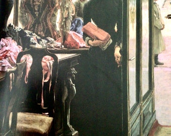 James Tissot, The Shop Girl,  French Painter, Bookplate for Framing , Fine Art Print, Victorian Art