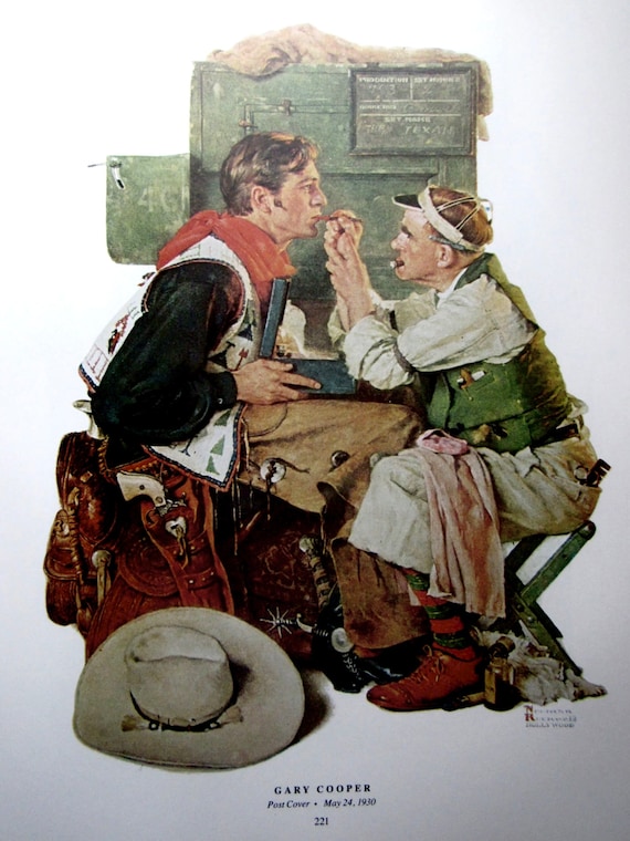 Gary Cooper/gone Fishing, Norman Rockwell Magazine Cover Prints, 2