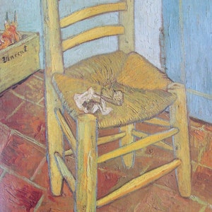 Van Gogh- Fine Art Print, The Chair and Pipe, 8 x 10 in, Color Plate, Book Print
