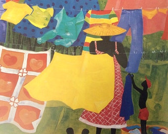 Colored Clothes/Bowes,  African American Art, 2-sided Book Page Print for Framing, 10.5 x 12 in page Size