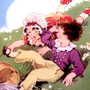 Nursery Rhyme Poster to Frame, Jack and Jill, 11 x 14 in. Childrens Decor, Nursery Decor