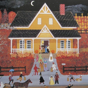 Jane Wooster Scott- Halloween- 11 1/2 x 9 1/4 Vintage Book Page, Unframed, American Artist