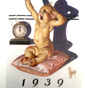 J.C. Leyendecker, New Year’s Baby, Success Magazine Cover December 1900, Illustration, Unframed Poster, American Artist