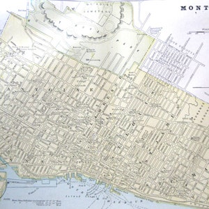 1891 Carte de la ville-Montréal/Halifax &Dartmouth - Antique Atlas Page 2-Sided 11 x 14.5 in Unframed Wall Decor