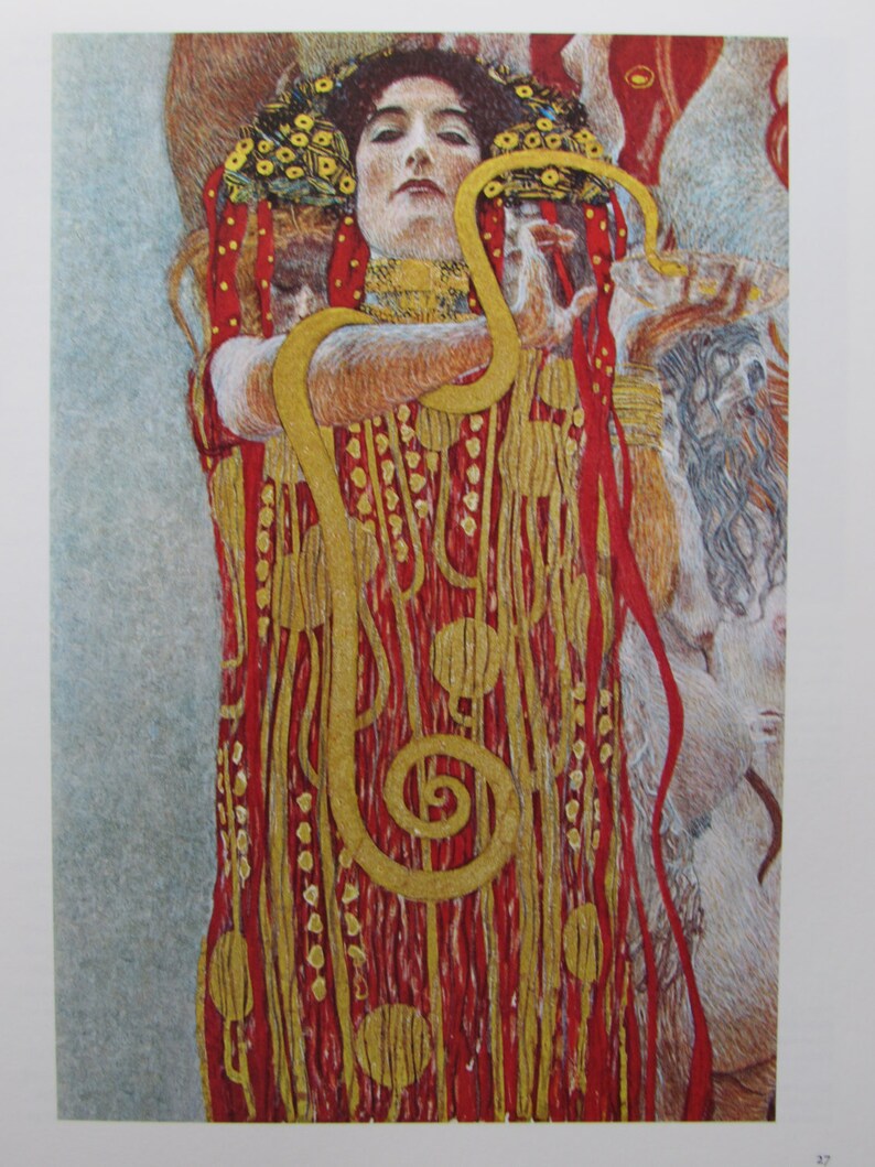 Gustav Klimt Poster 'Hygieia' – Kunstdruck 91 X 30 Cm – Hochwertiges Papier, Detailreich – Für Wanddekoration