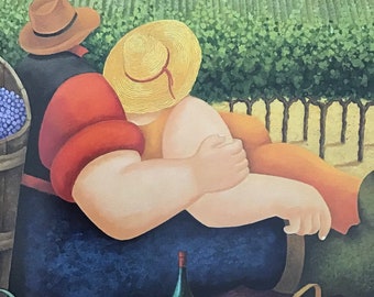 Lowell Herrero, SUMMER PICNIC (detail), Vintage Book Page Print for Framing, American Artist, Wall  Decor, Home Decor