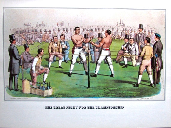 A4 Glossy Art Print Taken From A Vintage Lithograph Published c1860 Champion Of England Tom Sayers 