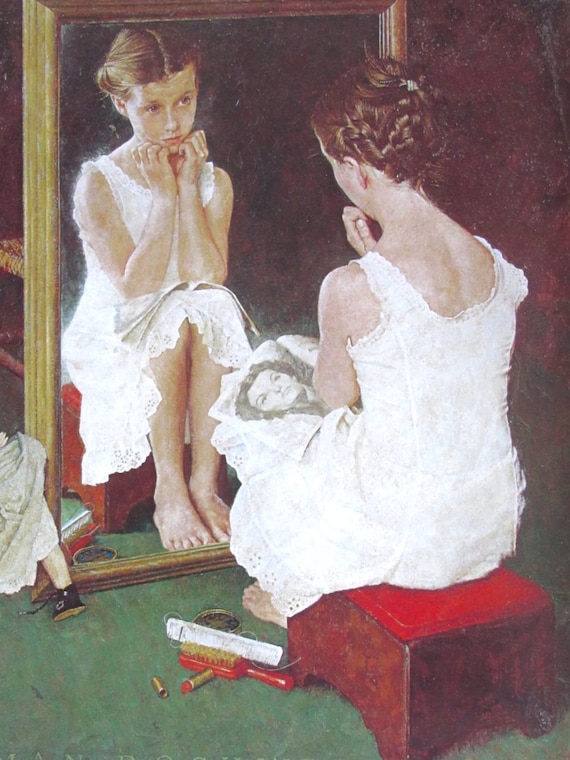 Girl At The Mirror Norman Rockwell