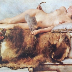 Sir Lawrence Alma-Tadema, In The Tepidarium,(Mature Content)  10.5 x 14 in Vintage Book Page for Framing