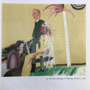 David Hockney, THE FIRST MARRIAGE, Small Vintage Reproduction for Framing, Book Print, Wall Art, Unframed