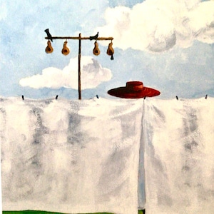 Red Hat Laundry Series #4/Down to the River, African American Art, Book Page Print for Framing, 10 x 12 in page Size