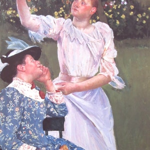Mary Cassatt-Young Women Picking Fruit, 1891, Color Plate/ Book Print/6.5 x 9.5 in