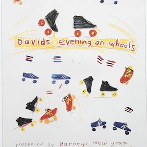 David Hockney, EVENING ON WHEELS, Poster Print, Modern Art, Pop Art, 10 x 14 in Vintage Reproduction for Framing