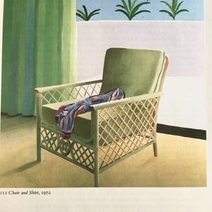 David Hockney, CHAIR AND SHIRT, Small Vintage Reproduction for Framing, Book Print, Wall Art, Unframed