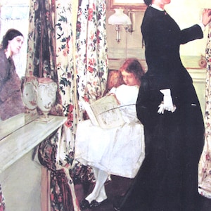 James Whistler -  The Music Room- 9 x 12 in Vintage Book Page, Unframed, American Artist