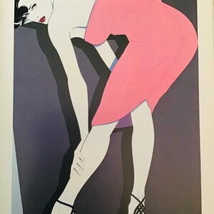 Vintage Colorplate by Patrick Nagel,(mature content), 1985 Book Page, 8.75 x 12 in. Unframed
